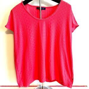 Tommy Hilfiger Womens Pink Y2K Retro Cap Sleeve Top XL